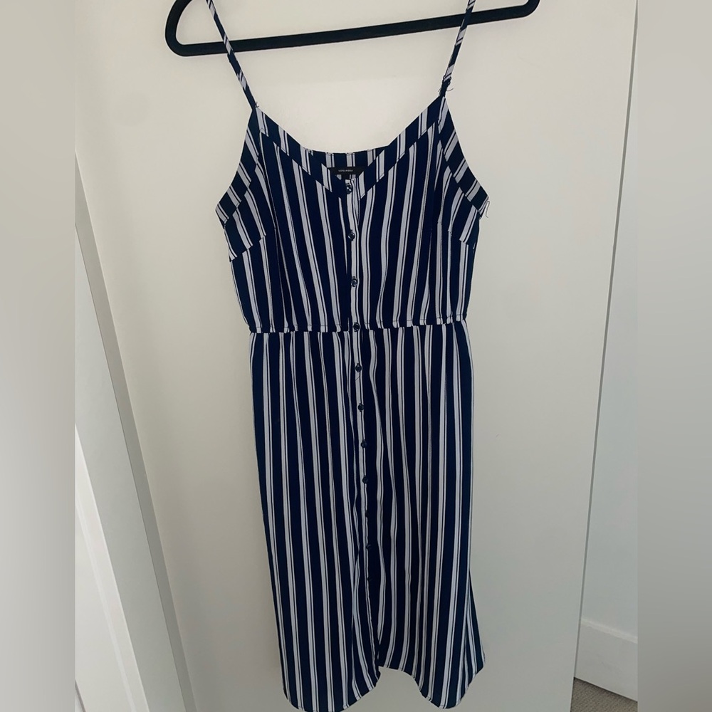vero moda striped navy and white summer dress - size S